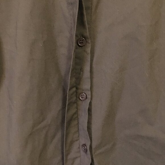 le chateau Brown Ruch Sleeve Button Down Blouse - Picture 4 of 13